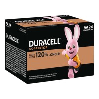 24-Pack Duracell Coppertop Alkaline AA Battery 50% Longer Life